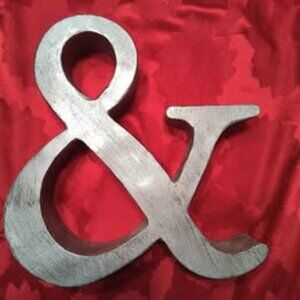 Metal Zinc Ampersand Symbol for Home Decor